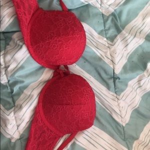 Red lace bra from pink 36b